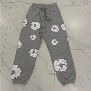 Denim Tears Grey Sweatpants Cuffed The Cotton Wreath Mens Size Large